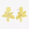Bijoux Bar Gold Tone Womens Flower Hypoallergenic Drop Earrings In Yellow