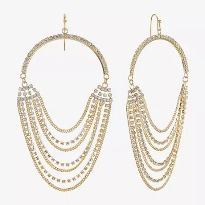 Bijoux Bar Gold Tone Womens Glass Drop Earrings In Yellow