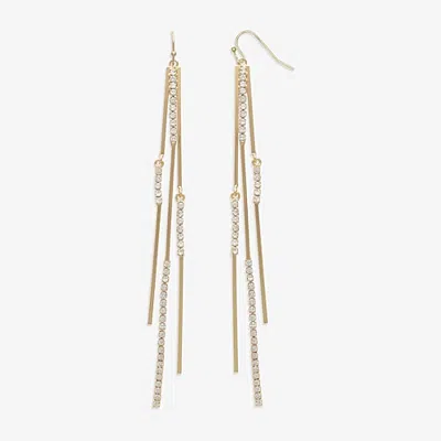Bijoux Bar Gold Tone Womens Glass Drop Earrings In Yellow