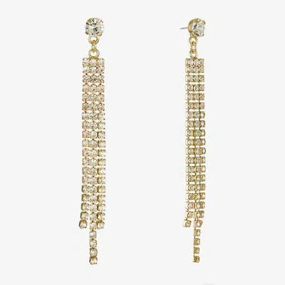 Bijoux Bar Gold Tone Womens Glass Hypoallergenic Drop Earrings In Yellow