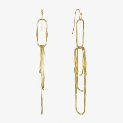 Bijoux Bar Gold Tone Womens Paperclip Drop Earrings In Yellow
