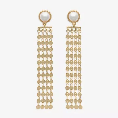 Bijoux Bar Gold Tone Womens Simulated Pearl Drop Earrings In Yellow