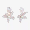 Bijoux Bar Gold Tone Womens Simulated Pearl Flower Hypoallergenic Drop Earrings In Multi