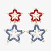 Bijoux Bar Gold Tone Womens Star Drop Earrings In Multi