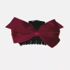 Bijoux Bar Green Velvet Bow Hair Clip In Red