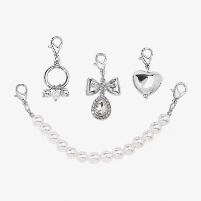 Bijoux Bar Heart Shoe Charm In Silver