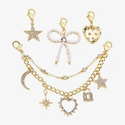Bijoux Bar Heart Shoe Charm In Yellow