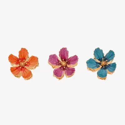 Bijoux Bar Hibiscus 3-pc. Hair Clip In Multi