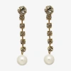 Bijoux Bar Linear Womens Simulated Pearl Drop Earrings In Yellow