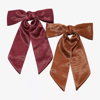 Bijoux Bar Maroon & Brown 2-pc. Hair Bow In Multi