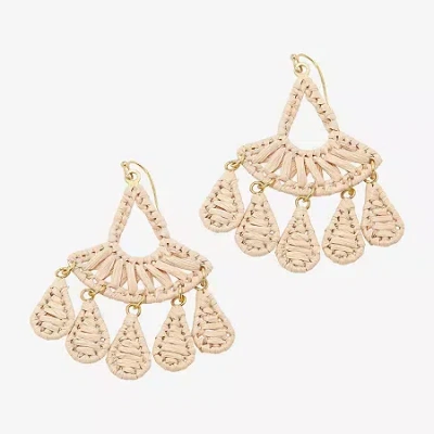 Bijoux Bar Raffia Womens Drop Earrings In White