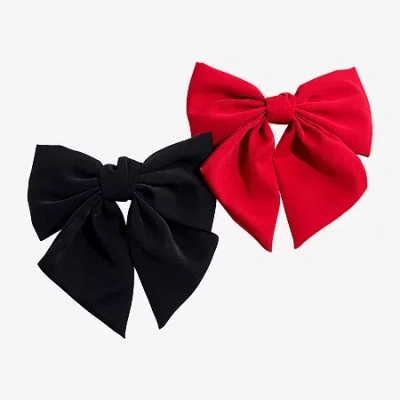Bijoux Bar Red & Black 2-pc. Hair Bow In Multi