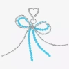 Bijoux Bar Silver Tone Bow Bag Charm In Blue