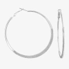 Bijoux Bar Silver Tone Womens 65mm Round Hoop Earrings In Silver