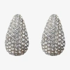 Bijoux Bar Silver Tone Womens Crystal Drop Earrings In Metallic