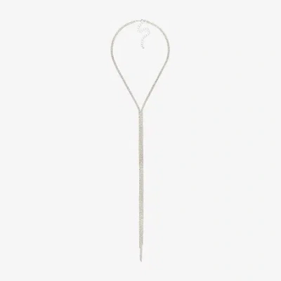 Bijoux Bar Silver Tone Womens Glass 18 1/2 Inch Y Necklace