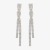 Bijoux Bar Silver Tone Womens Glass Drop Earrings In Silver
