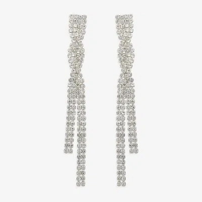Bijoux Bar Silver Tone Womens Glass Drop Earrings