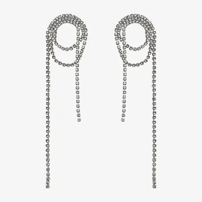 Bijoux Bar Silver Tone Womens Glass Drop Earrings