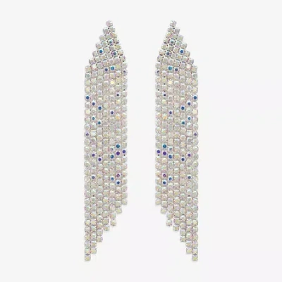 Bijoux Bar Silver Tone Womens Glass Drop Earrings