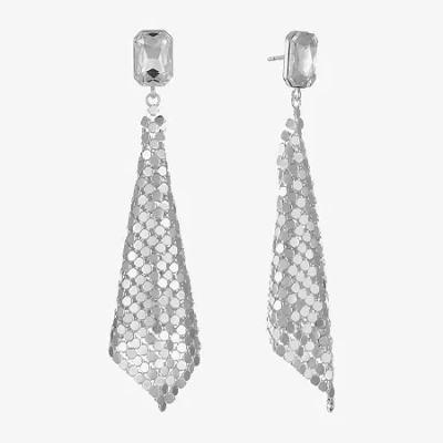 Bijoux Bar Silver Tone Womens Glass Hypoallergenic Drop Earrings