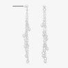 Bijoux Bar Silver Tone Womens Simulated Pearl Stainless Steel Drop Earrings In Metallic
