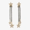 Bijoux Bar Two Tone Womens Glass Star Hypoallergenic Drop Earrings In Yellow