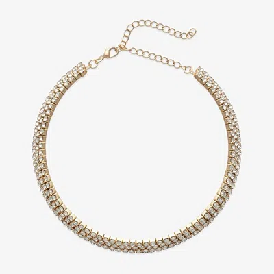 Bijoux Bar Womens 12 Inch Collar Necklace In Yellow