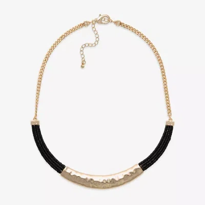Bijoux Bar Womens 15 Inch Collar Necklace In Black