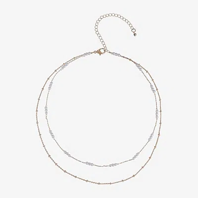 Bijoux Bar Womens 16 Inch Beaded Necklace In Yellow