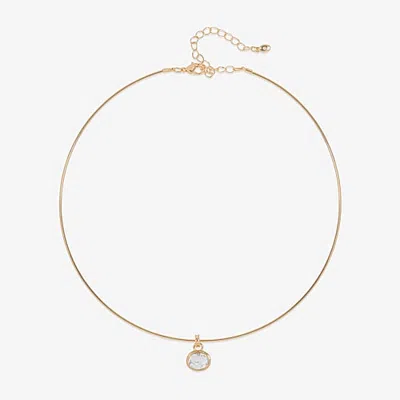 Bijoux Bar Womens 16 Inch Collar Necklace In Yellow