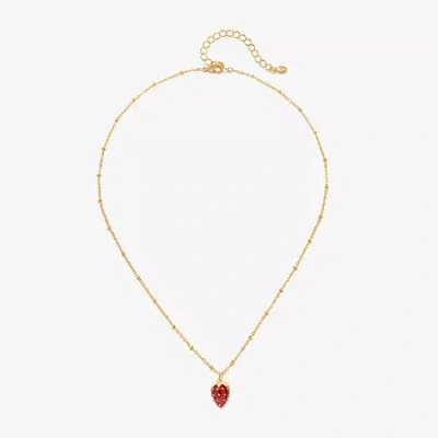 Bijoux Bar Womens 16 Inch Pendant Necklace In Red