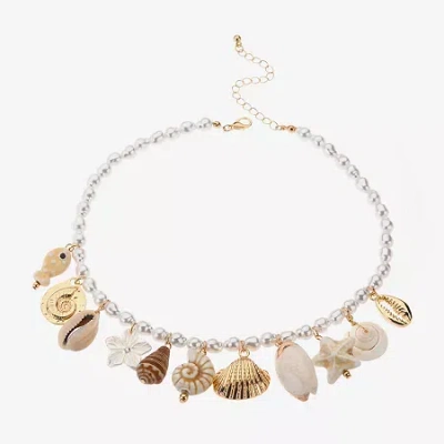 Bijoux Bar Womens 18 1/2 Inch Statement Necklace In Yellow