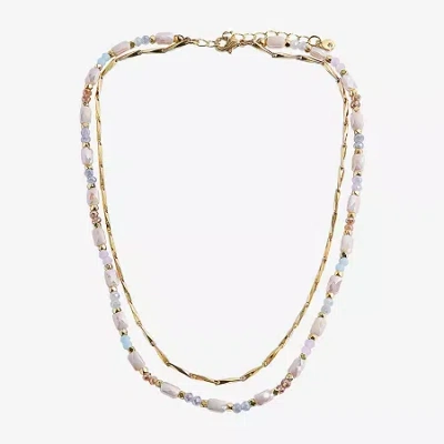 Bijoux Bar Womens 18 Inch Beaded Necklace In Multi
