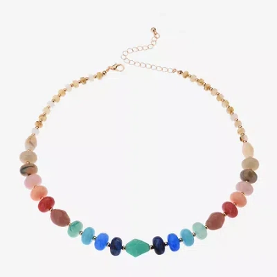 Bijoux Bar Womens 19 1/2 Inch Beaded Necklace In Multi