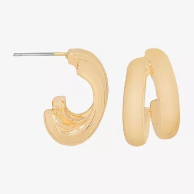 Bijoux Bar Womens 19.4mm Round Hoop Earrings In Gold