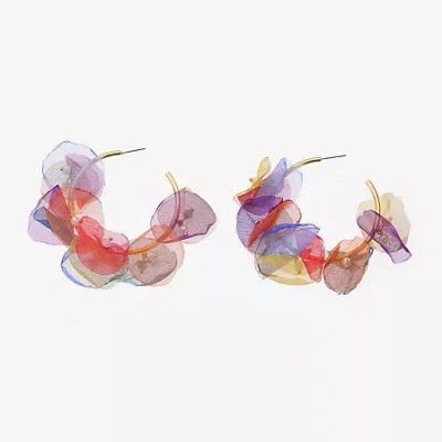 Bijoux Bar Womens 3 1/4 Inch Hoop Earrings In Multi