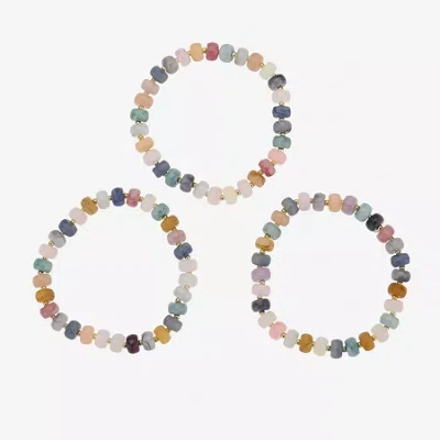 Bijoux Bar Womens 3-pc. Glass Bracelet Set In Multi