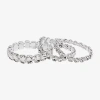 Bijoux Bar Womens 3-pc. Glass Bracelet Set In Metallic