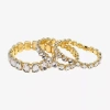 Bijoux Bar Womens 3-pc. Glass Bracelet Set In Gold
