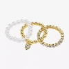 Bijoux Bar Womens 3-pc. Glass Bracelet Set In Yellow