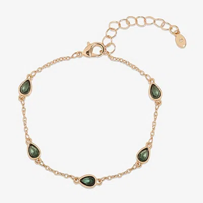 Bijoux Bar Womens 7 Inch Solid Link Chain Bracelet In Green