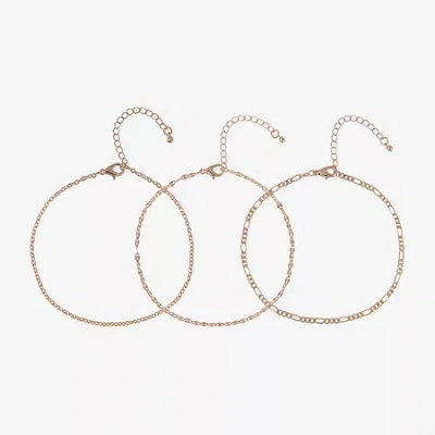 Bijoux Bar Womens 9 Inch Cable Ankle Bracelet In Pink