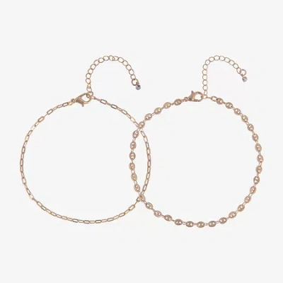 Bijoux Bar Womens 9 Inch Cable Ankle Bracelet In Yellow