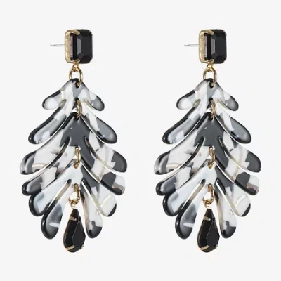 Bijoux Bar Womens Black Glass Hypoallergenic Drop Earrings