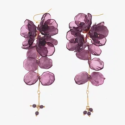 Bijoux Bar Womens Drop Earrings In Purple