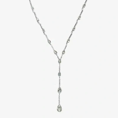 Bijoux Bar Womens Glass 16 Inch Y Necklace In Silver