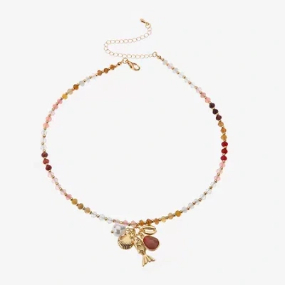 Bijoux Bar Womens Glass 18 1/2 Inch Pendant Necklace In Multi