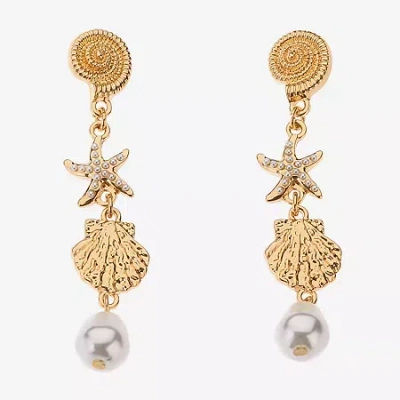 Bijoux Bar Womens Glass Drop Earrings In Gold