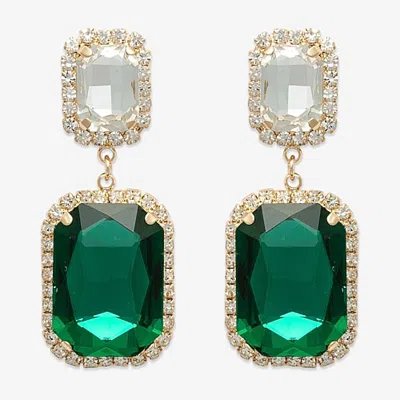 Bijoux Bar Womens Glass Drop Earrings In Green